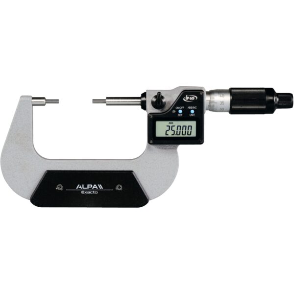 Digital micrometer IP65 with small measuring surfaces ALPA BA055